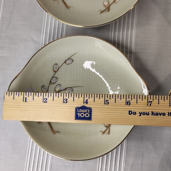 TEXTURE JAPAN Cat Set of 4 Cereal Soup Bowls Gold Trim Asian Vintage -A - Picture 5 of 8